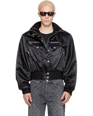 Marine Serre Satin Nylon Bomber Jacket - Black