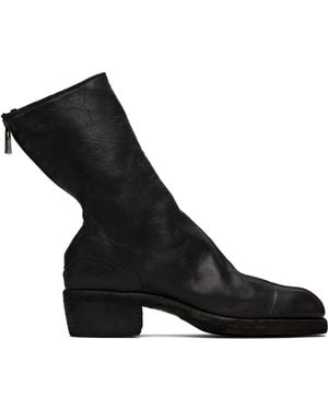 Guidi Back Zip Boots - Black