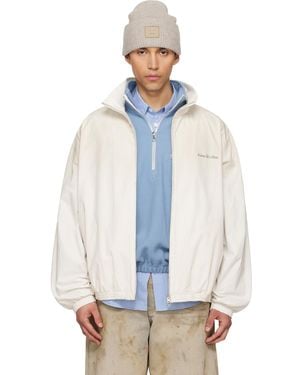Acne Studios Off- Logo Zipper Jacket - White