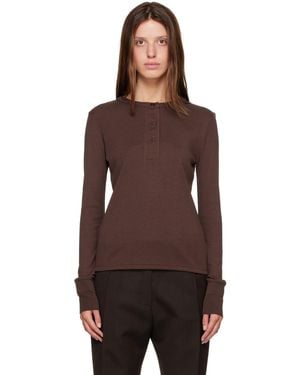 Studio Nicholson Roane Jersey Henley - Brown