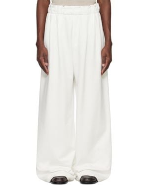 Dries Van Noten オフホワイト タック スウェットパンツ - マルチカラー