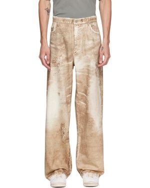 CAMPERLAB Corduroy Print Denim Loose Jeans - Natural