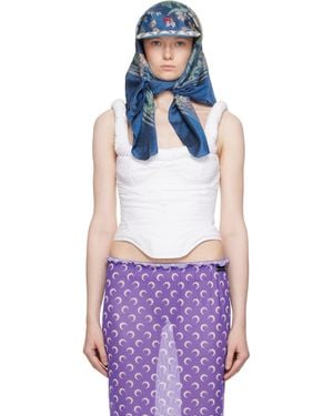 Marine Serre Regenerated Household Linen Corset Top - Purple