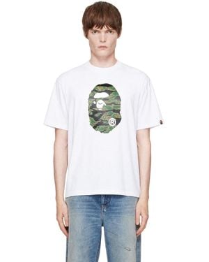 A Bathing Ape Tiger Camo Ape Head T-Shirt - White