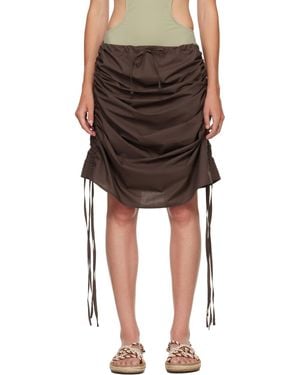 Baserange Ssense Exclusive Pictorial Midi Skirt - Brown