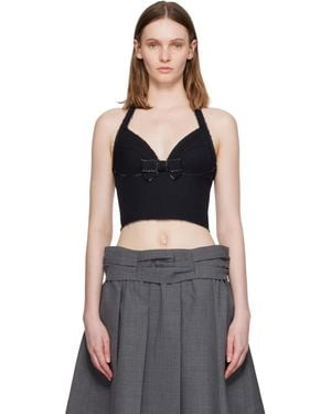 ShuShu/Tong Halter Bow Tie Cami Top - Black