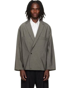 Fear Of God Cotton Wool Oxford Shirt Blazer - Grey