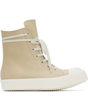 Rick Owens ベージュ Hollywood レザースニーカー - ナチュラル