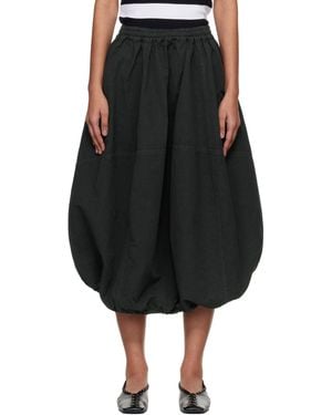 YMC Khaki Parachute Midi Skirt - Black