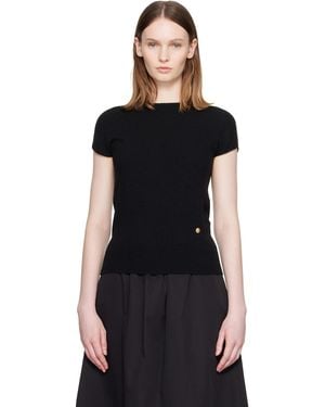 Balmain Short Sleeve Cashmere Sweater - Black