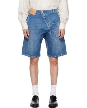 JW Anderson Twisted Workwear Denim Shorts - Blue