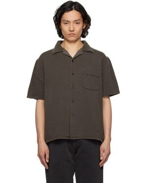Les Tien ブラック Heavyweight Cuban シャツ
