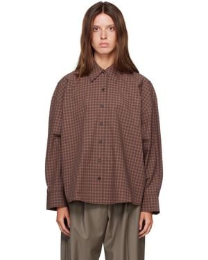 Cordera Checked Oversized Shirt - Brown