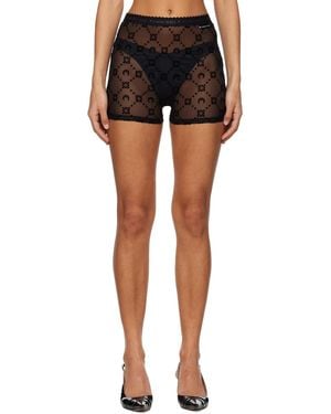 Marine Serre Recycled Mesh Flock Shorts - Black