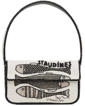 STAUD Off- & Tommy Beaded Bag - Black