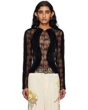 Collina Strada Wavy Dandelion Top - Black