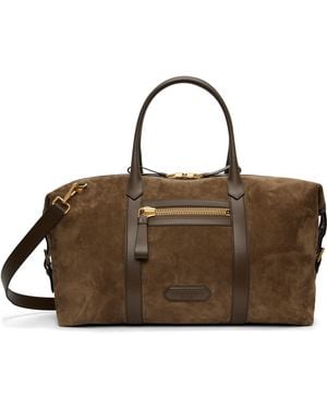 Tom Ford Taupe Buckley Holdall Duffle Bag - Brown