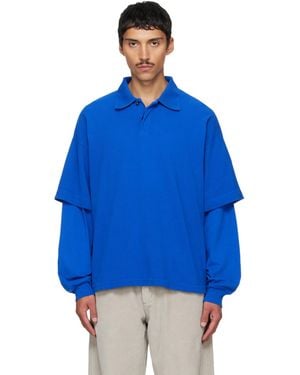 Agolde Curren Double Sleeve Polo - Blue