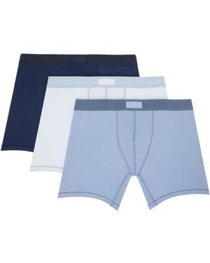 Skims Three-Pack Cotton 5 Boxer Briefs - Blue