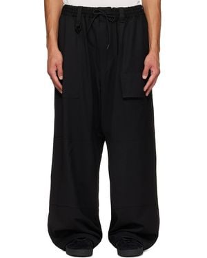 Y-3 Wool Wide Cargo Trousers - Black
