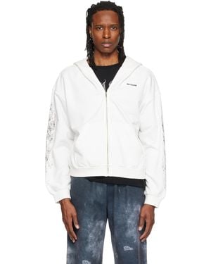 we11done Lace Zip-Up Hoodie - White