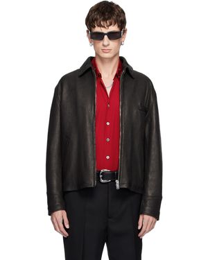 Second/Layer Blouson Motard Noir En Cuir