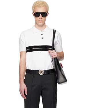 Ernest W. Baker Striped Polo - Black