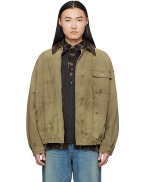 Ssstein Khaki Sulfur Dyed Oxford Vintage Jacket - Multicolour