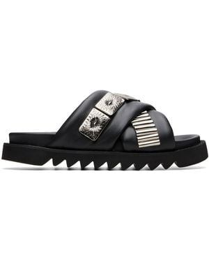 Toga Virilis Sssense Exclusive Leather Sandals - Black