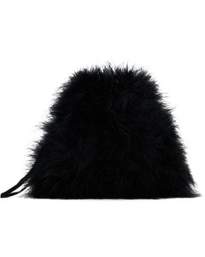 Yves Salomon Mini Feather Pouch - Black