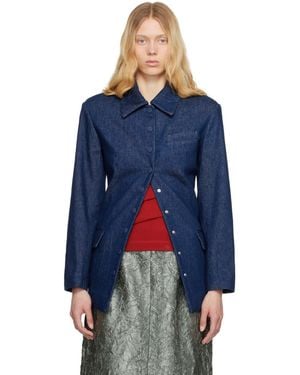 Dries Van Noten Press-Stud Denim Jacket - Blue