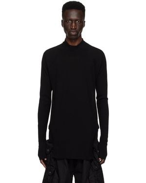 Julius Wide Neck Long Sleeve T-Shirt - Black