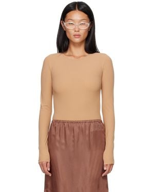MM6 by Maison Margiela Lycra Jersey Bodysuit - Brown