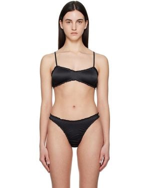 Shadowplay Ruffled Bra - Black