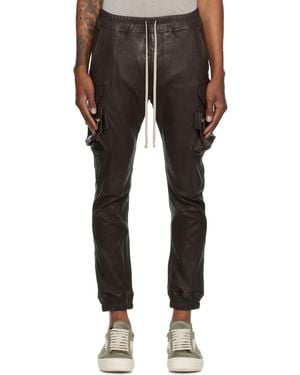 Rick Owens Tower Mastodon Leather Cargo Trousers - Black