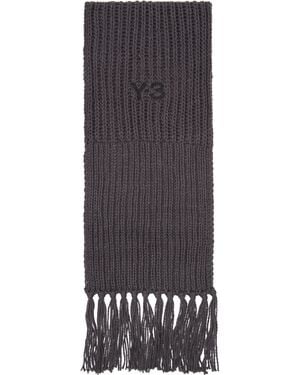 Y-3 Oversized Chunky Knit Scarf - Black
