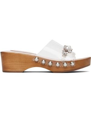 Simone Rocha Transparent Embellished Scalloped Wooden Heeled Sandals - Black