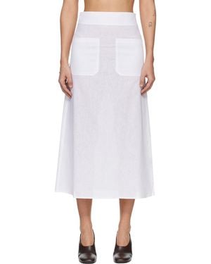 TOTEME Tie-Waist Midi Skirt - White
