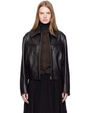 Lemaire Boxy Leather Blouson Jacket - Black