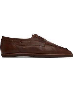 AURALEE Soft Leather Deck Shoes - Black