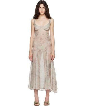 Collina Strada Pamela Slip Midi Dress - Natural