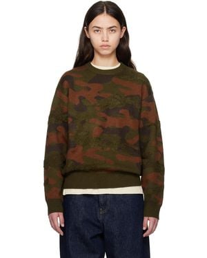 Dime Khaki & Camo Chenille Knit Jumper - Brown