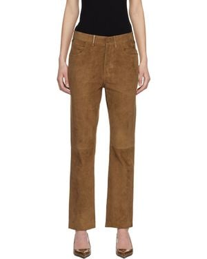 Tom Ford Tan Full Grain Lamb Suede Pants - Black