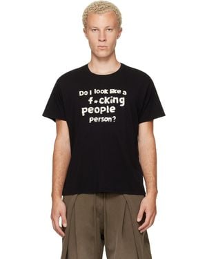 R13 Print 'People Person' Boy T-Shirt - Black