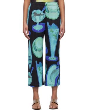 Pleats Please Issey Miyake Thermal Foods Pants - Blue