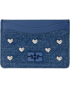 Ganni Bou Denim Card Holder - Blue