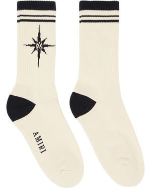 Amiri Off- & Starburst Socks - Natural
