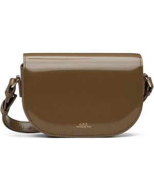 A.P.C. Khaki 'Le B Side' Small Bag - Black