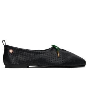 CASABLANCA Perforated Ballet Flats - Black