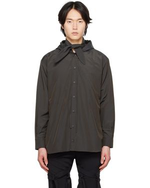 Strongthe Ssense限定 ブラック セルフタイ シャツ